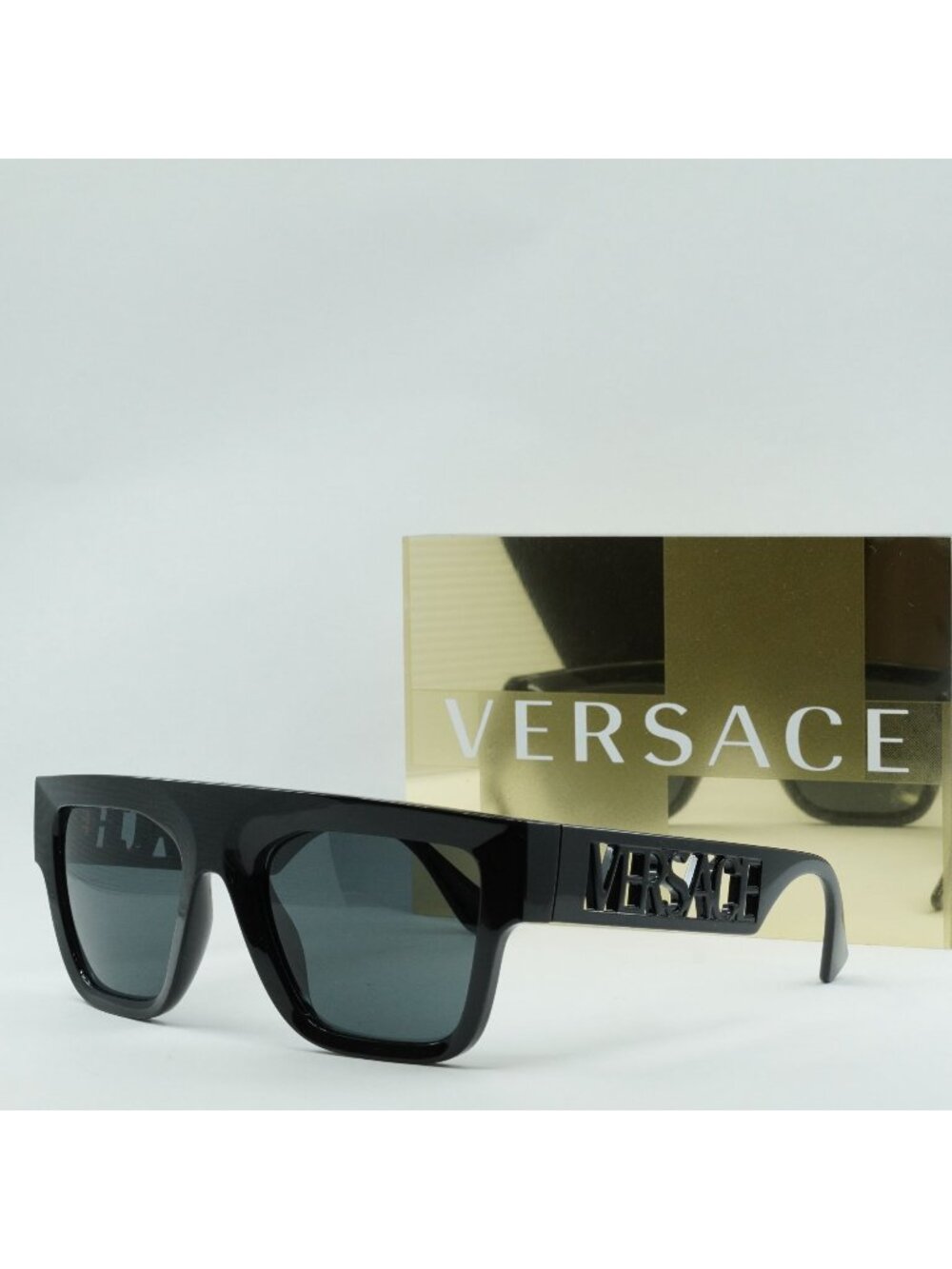 Versace VE4430U GB1/87 Square Sunglasses – Black/Dark Grey